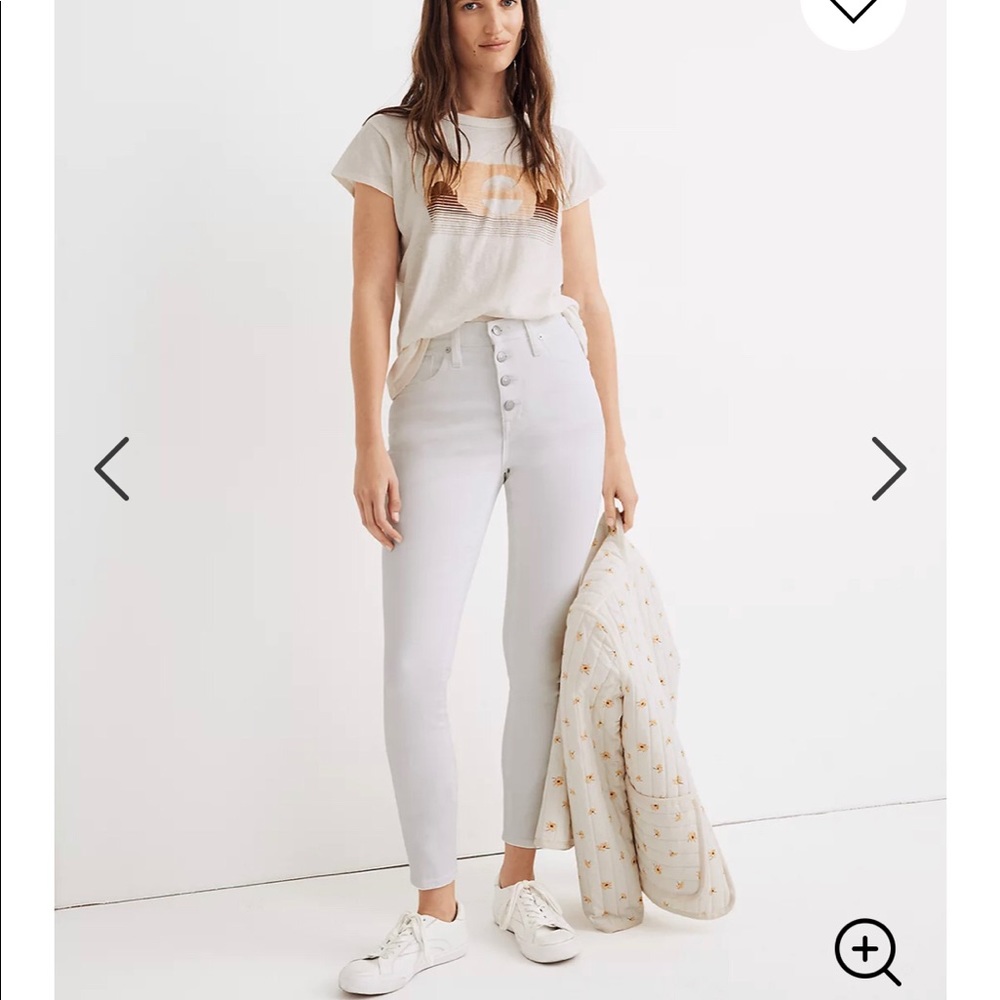 Curvy skinny high rise crop jeans: button front